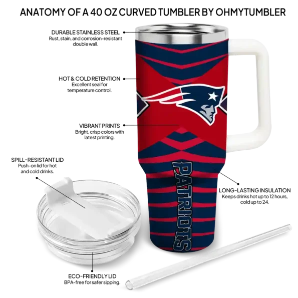 custom new england patriots chevron layers blue curved tumbler new arrival.webp
