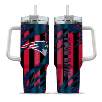 custom new england patriots claw cut blue black curved tumbler best selling.webp