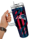 custom new england patriots claw cut blue black curved tumbler best selling.webp