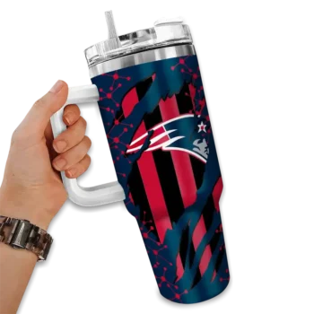 custom new england patriots claw cut blue black curved tumbler fashion forward.webp