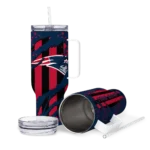 custom new england patriots claw cut blue black curved tumbler best selling.webp