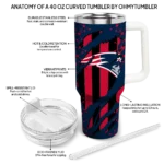 custom new england patriots claw cut blue black curved tumbler best selling.webp