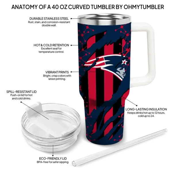 custom new england patriots claw cut blue black curved tumbler new arrival.webp