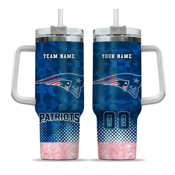 custom new england patriots geometric prism blue curved tumbler best selling.webp