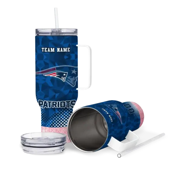 custom new england patriots geometric prism blue curved tumbler high quality.webp