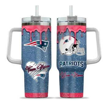 custom new england patriots heart helmet motif blue curved tumbler best selling.webp