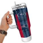 custom new england patriots hexagon armor blue curved tumbler best selling.webp