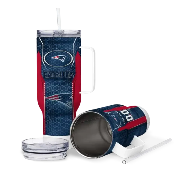 custom new england patriots hexagon armor blue curved tumbler high quality.webp