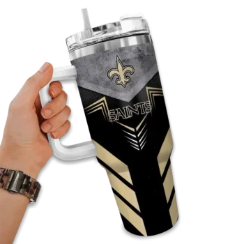 custom new orleans saints arrow armor gold black curved tumbler fashion forward.webp
