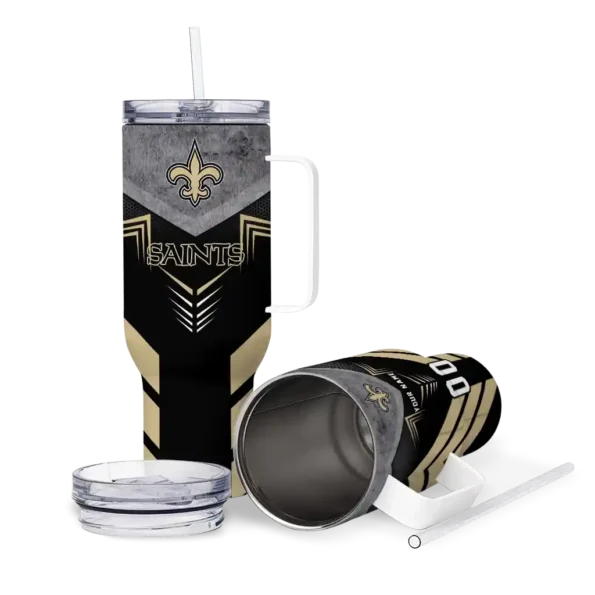 custom new orleans saints arrow armor gold black curved tumbler high quality.webp
