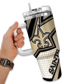 custom new orleans saints arrow burst gold curved tumbler fashion forward.webp
