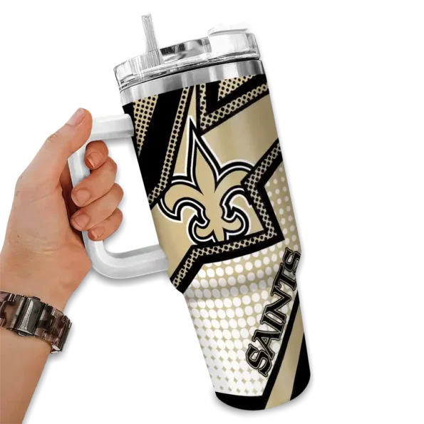 custom new orleans saints arrow burst gold curved tumbler fashion forward.webp