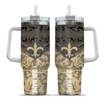 custom new orleans saints chevron stripe gold curved tumbler best selling.webp