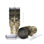 custom new orleans saints chevron stripe gold curved tumbler best selling.webp