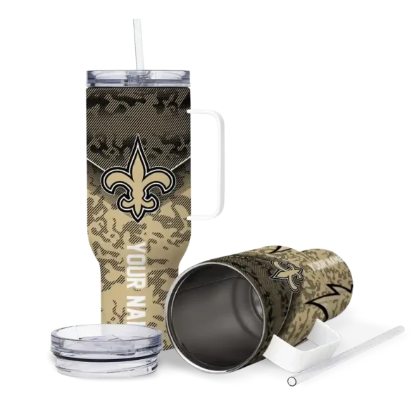 custom new orleans saints chevron stripe gold curved tumbler high quality.webp