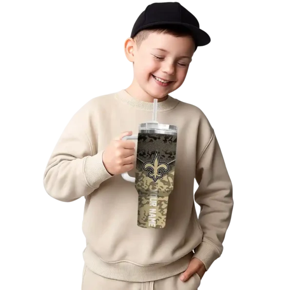 custom new orleans saints chevron stripe gold curved tumbler latest model.webp