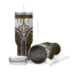 custom new orleans saints leopard zipper gold curved tumbler best selling.webp