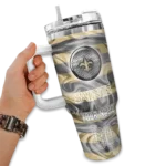 custom new orleans saints marbled stripes gold curved tumbler best selling.webp