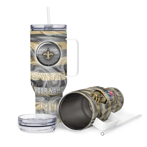 custom new orleans saints marbled stripes gold curved tumbler high quality.webp