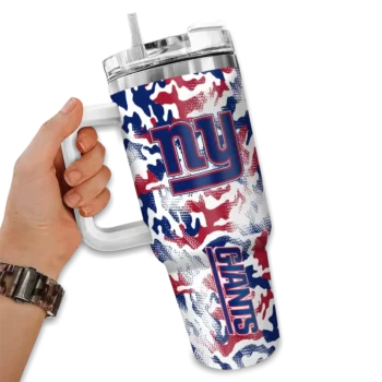 custom new york giants camo mashup blue white curved tumbler fashion forward.webp