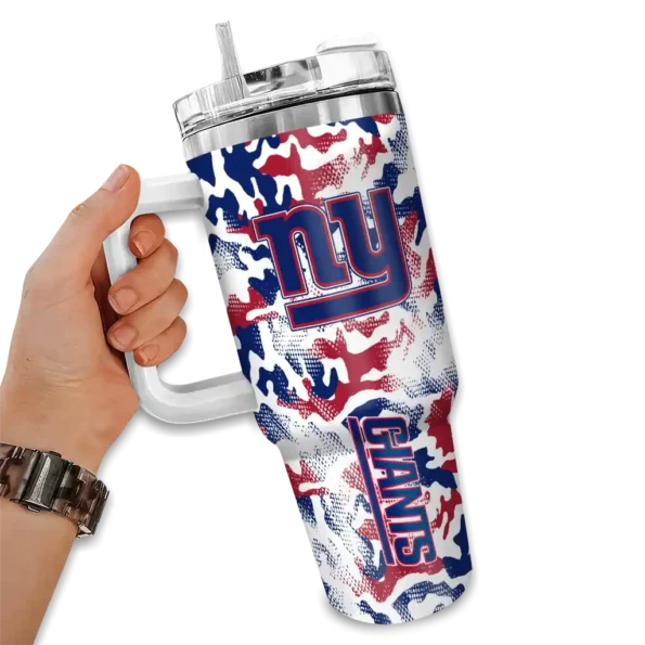 custom new york giants camo mashup blue white curved tumbler fashion forward.webp