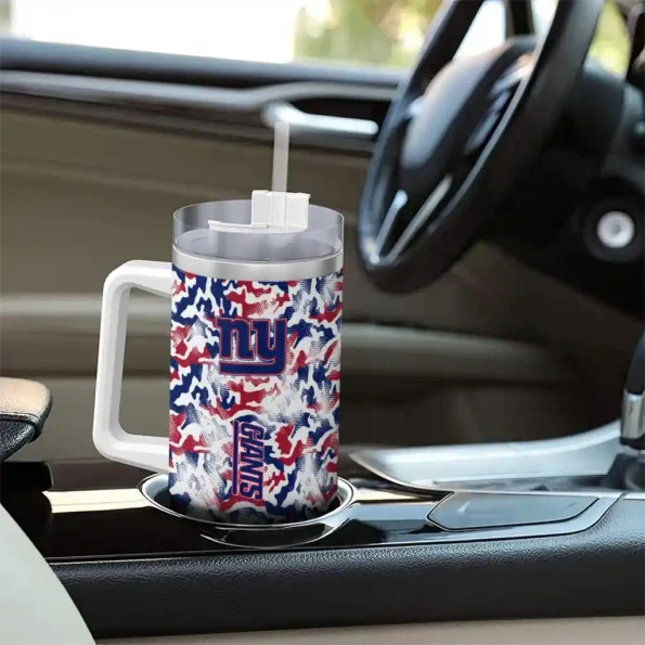 custom new york giants camo mashup blue white curved tumbler trendy.webp