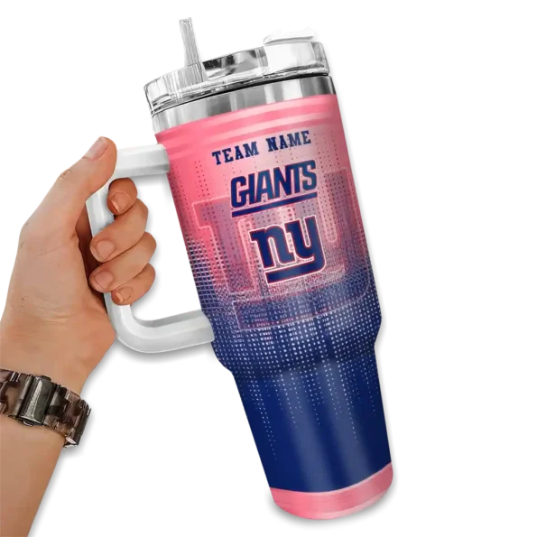 custom new york giants gradient dots blue curved tumbler fashion forward.webp