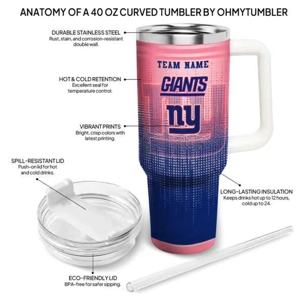 custom new york giants gradient dots blue curved tumbler new arrival.webp