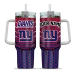 custom new york giants hex texture blue curved tumbler best selling.webp