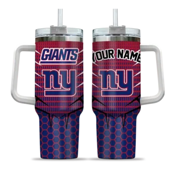 custom new york giants hex texture blue curved tumbler best selling.webp