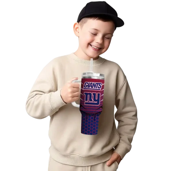 custom new york giants hex texture blue curved tumbler latest model.webp