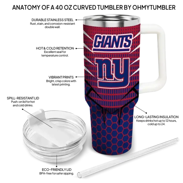 custom new york giants hex texture blue curved tumbler new arrival.webp