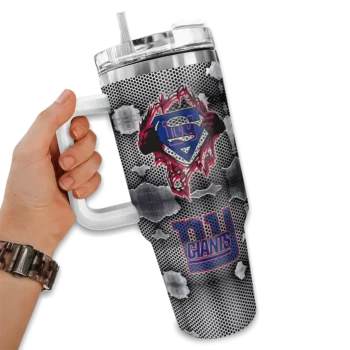 custom new york giants superman shield blue gray curved tumbler fashion forward.webp