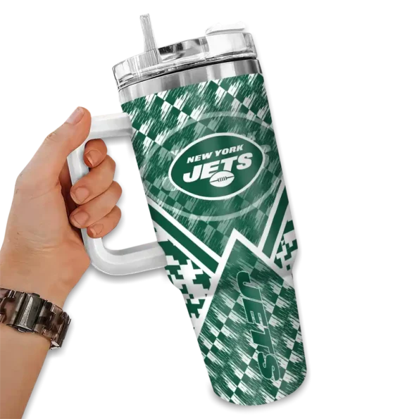 custom new york jets chevron angle green curved tumbler fashion forward.webp