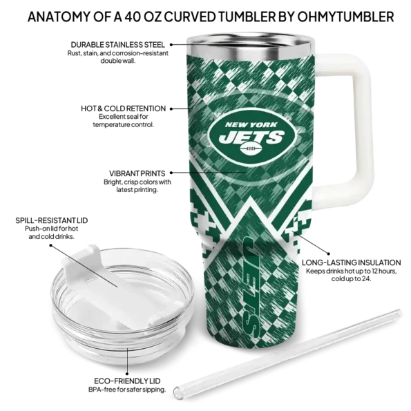 custom new york jets chevron angle green curved tumbler new arrival.webp