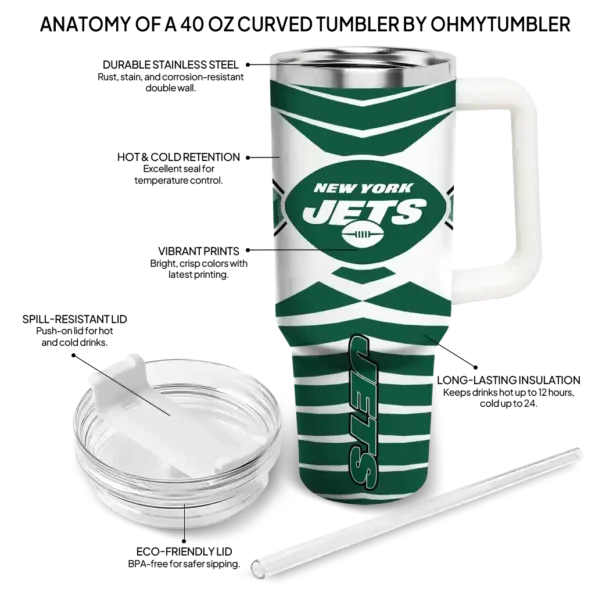 custom new york jets chevron layers green curved tumbler new arrival.webp