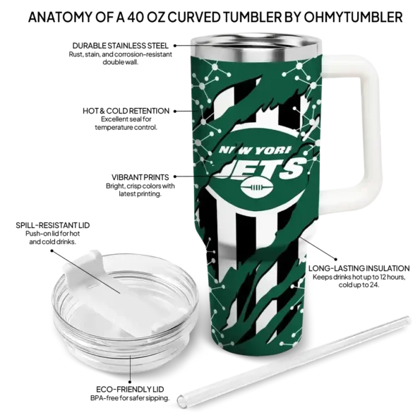 custom new york jets claw cut green black curved tumbler new arrival.webp