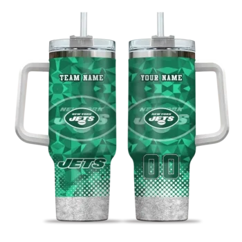 custom new york jets geometric prism green curved tumbler best selling.webp