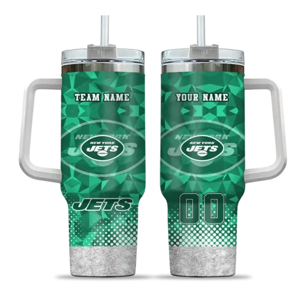 custom new york jets geometric prism green curved tumbler best selling.webp