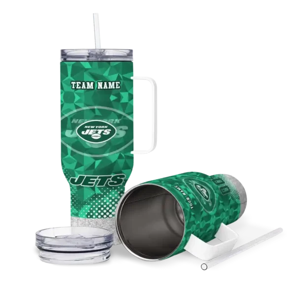 custom new york jets geometric prism green curved tumbler high quality.webp