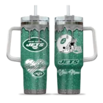 custom new york jets heart helmet motif green curved tumbler best selling.webp