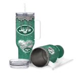 custom new york jets heart helmet motif green curved tumbler best selling.webp