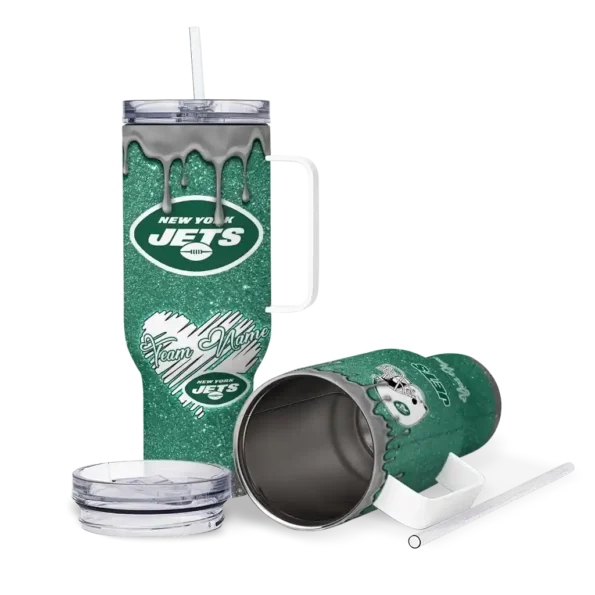 custom new york jets heart helmet motif green curved tumbler high quality.webp