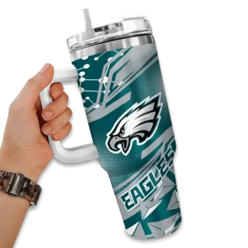 custom philadelphia eagles abstract paths green curved tumbler fashion forward.webp
