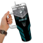 custom philadelphia eagles arrow armor green black curved tumbler best selling.webp