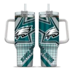 custom philadelphia eagles arrow burst green curved tumbler best selling.webp