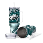 custom philadelphia eagles arrow burst green curved tumbler best selling.webp
