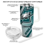 custom philadelphia eagles arrow burst green curved tumbler best selling.webp