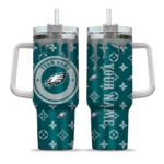 custom philadelphia eagles bullseye drips green curved tumbler best selling.webp