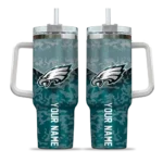 custom philadelphia eagles chevron stripe green curved tumbler best selling.webp